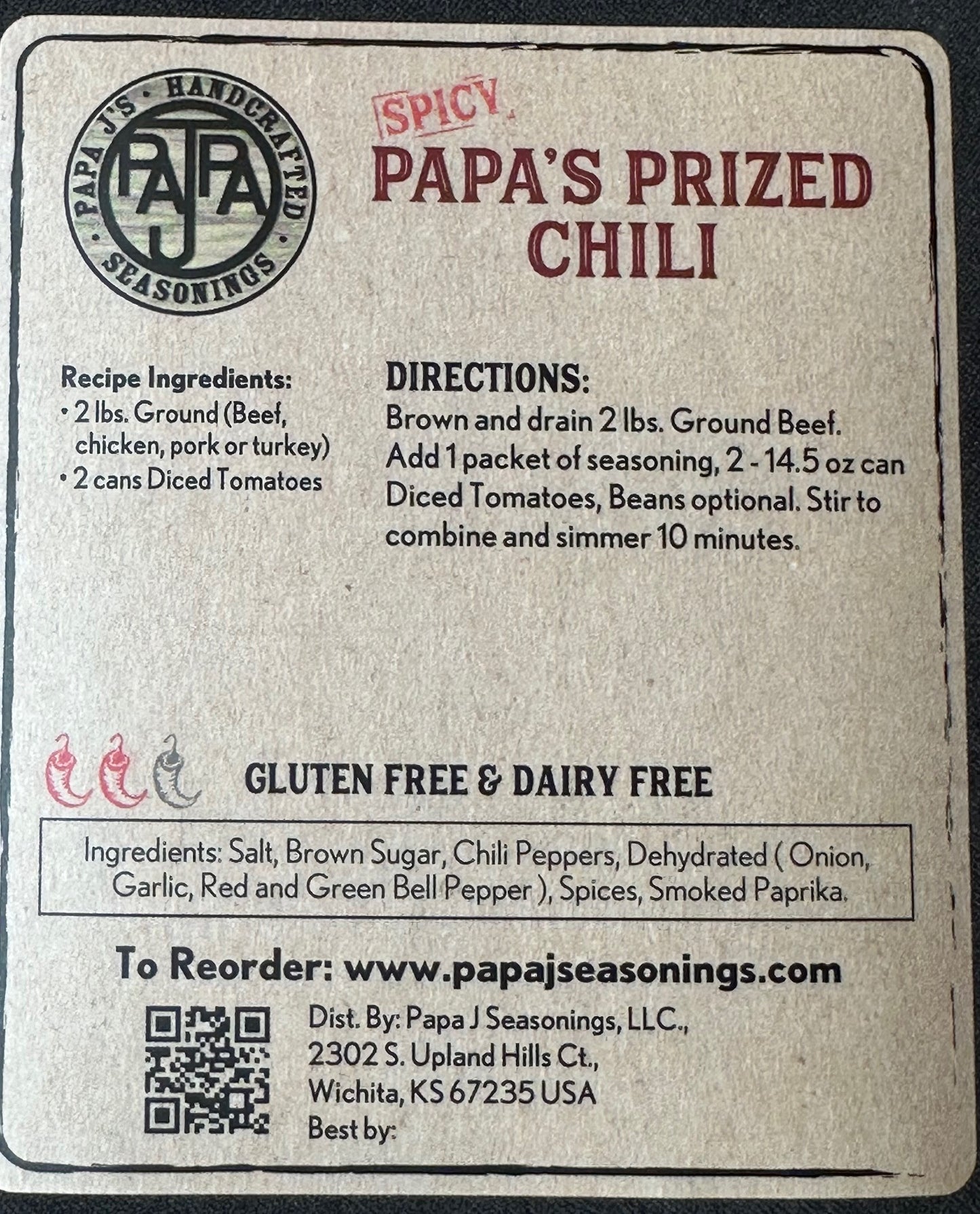 SPICY - Papa's Prized Chili